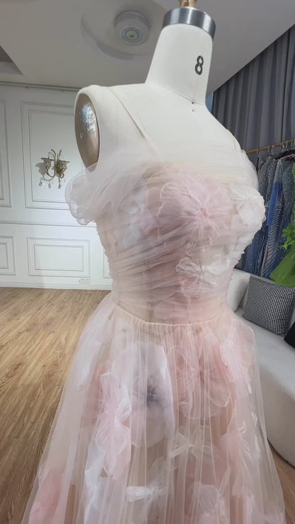 Pink dress with flowers