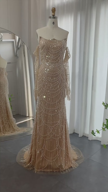 Luxury Dress Top with Gloves