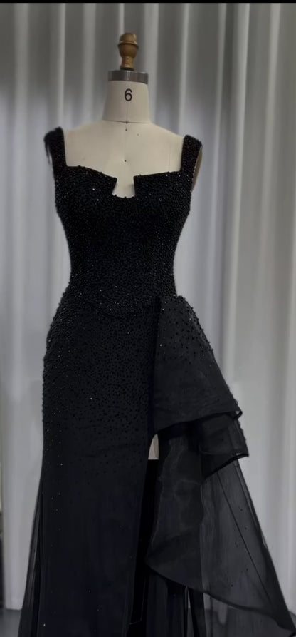 Luxury Black Evening Dress