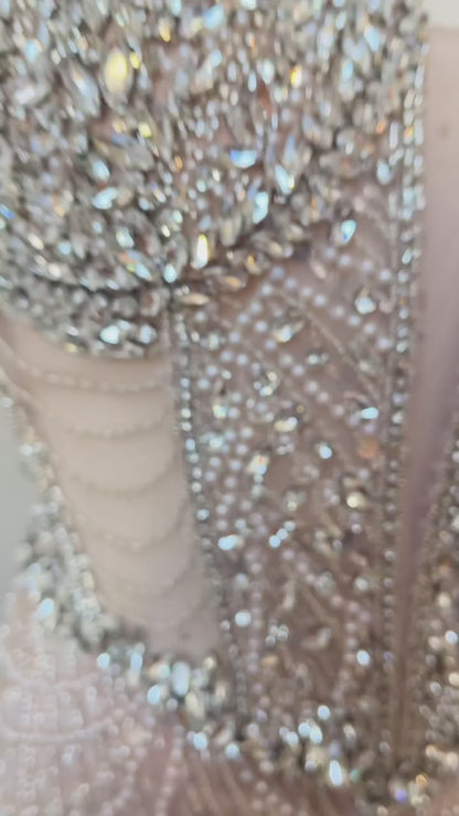 Luxury Dress Nud with Crystals